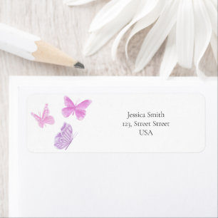 Papillon rose aquarelle