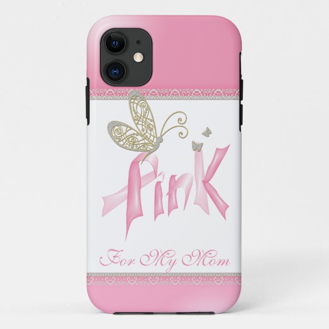 Papillon rose coque iphone du cancer du sein (Dos)