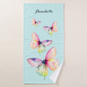 Papillon rose délicat dans les couleurs pastel arc