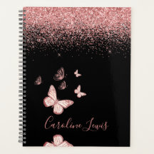 Papillon Rose Gold Parties scintillant 2023 Planne