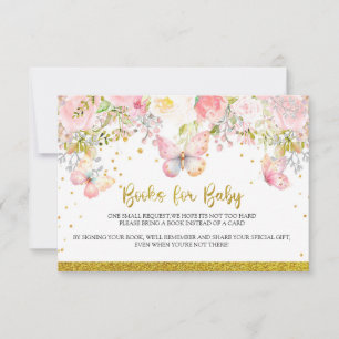 Papillon rose Livres pour carte bébé