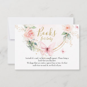 Papillon rose Livres pour carte bébé
