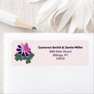 Papillon rose moderne Purple Flower Adresse de ret