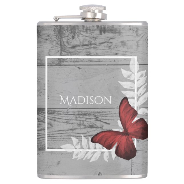 Papillon rouge Flacon rustique (Devant)