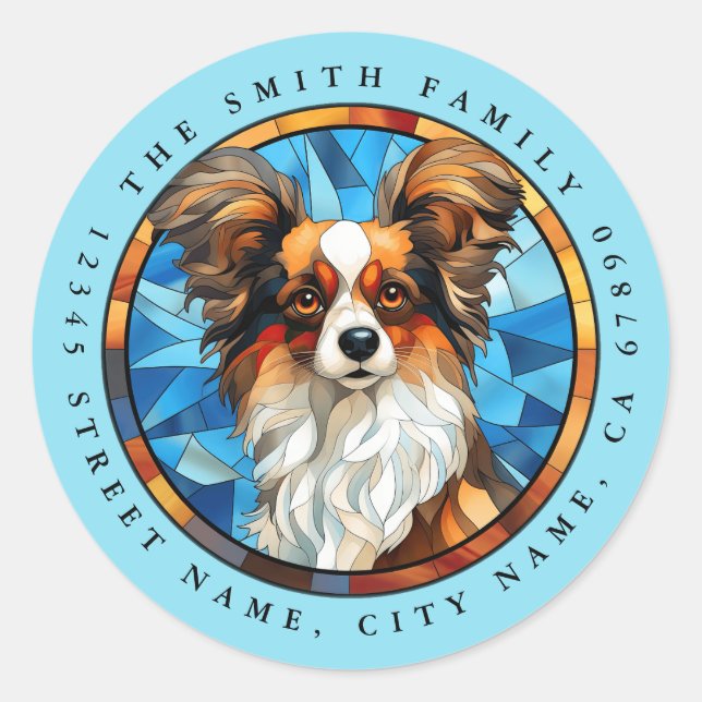 Papillon Round Stickers (Front)