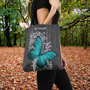 Papillon rustique turquoise Sac fourre-tout person