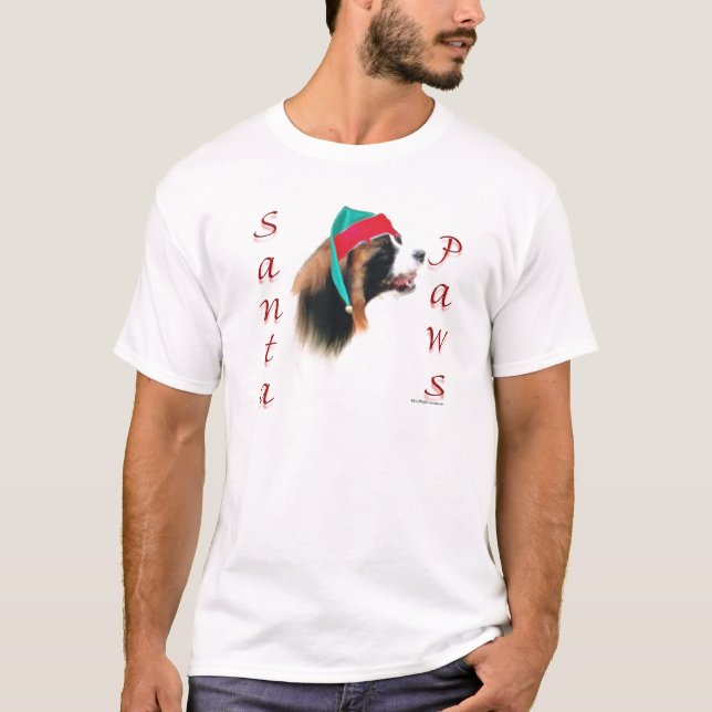 Papillon Santa Paws T-Shirt (Front)