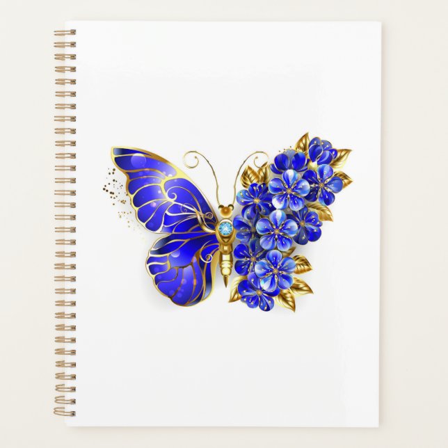 Papillon saphir à fleurs (Devant)