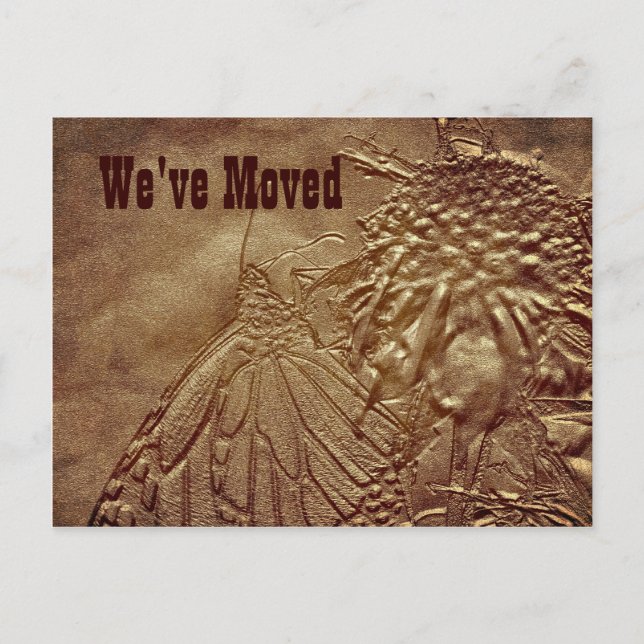 Papillon sculpté Nouvelle adresse Carte postale de (Devant)