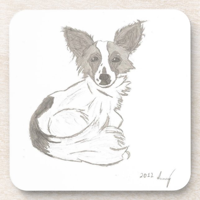 Papillon Sketch Coasters - Set of 6 (Front)