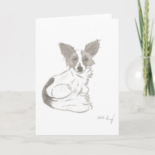 Papillon Sketch Greeting Card