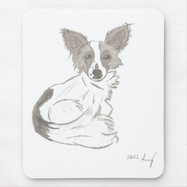 Papillon Sketch Mousepad (Front)