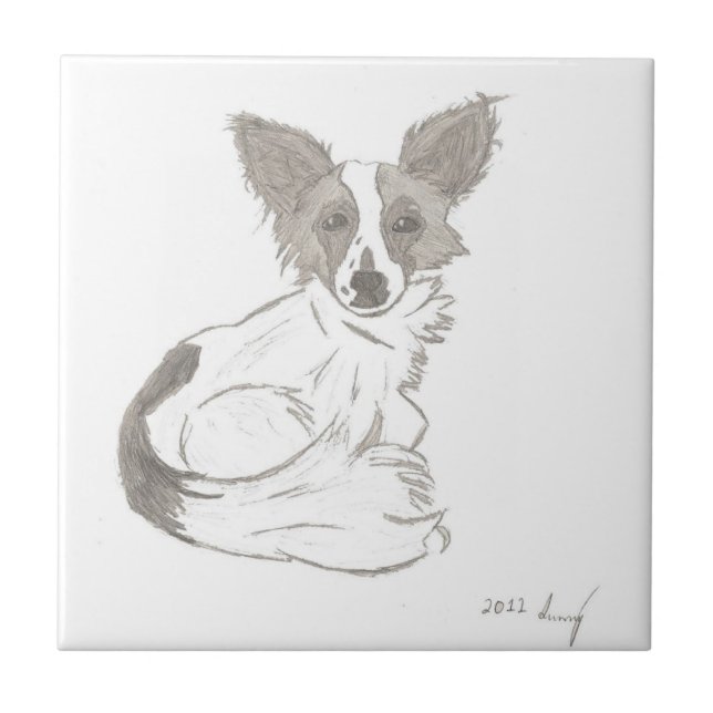 Papillon Sketch Tile (Front)