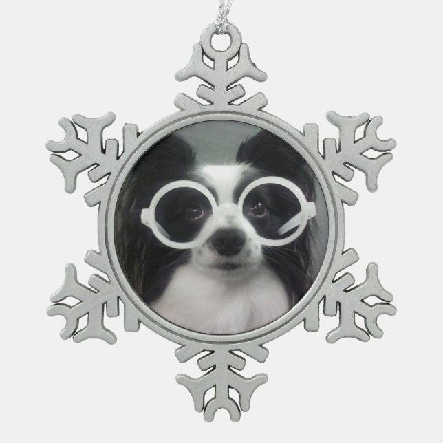 PAPILLON SNOWFLAKE PEWTER CHRISTMAS ORNAMENT (Front)