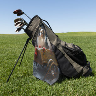 Papillon Snowy Sleigh Christmas Decor  Golf Towel