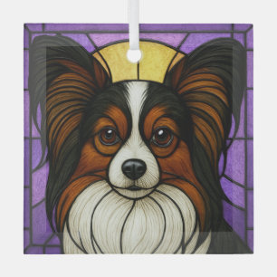 Papillon "Stained Glass"  Glass Ornament