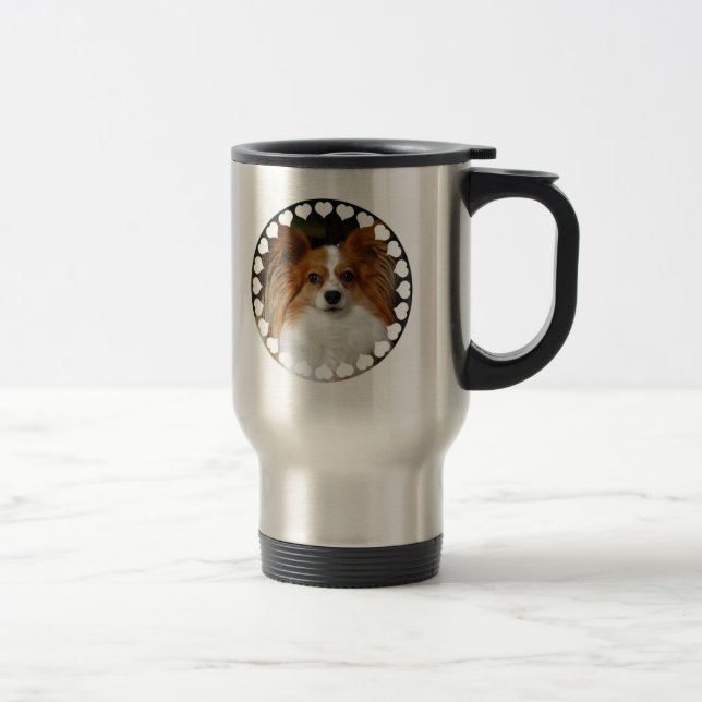 Papillon Stainless Travel Mug (Right)