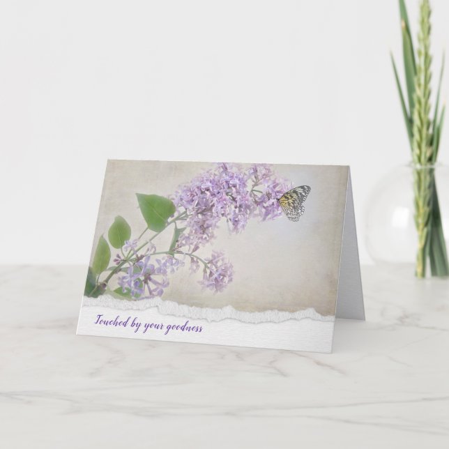 Papillon sur Carte de remerciements Lilacs (Devant)