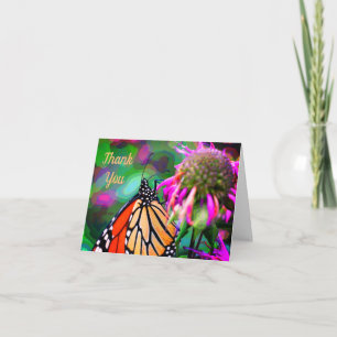 Papillon Sur Flower Nature Art Carte de remercieme