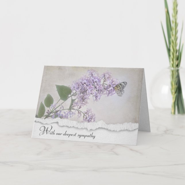 Papillon sur la carte de Sympathie Lilac (Devant)