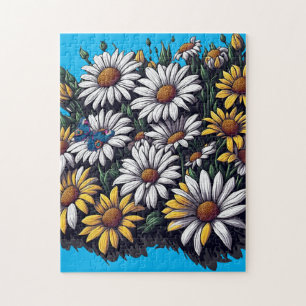 Papillon sur les marguerites - Puzzle