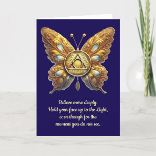 Papillon Symbole de Sobriété Carte d'anniversair