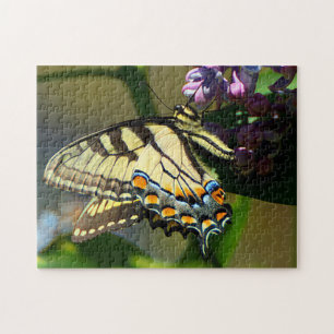 Papillon Tiger Swallowtail sur Lilac Puzzle