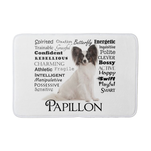 Papillon Traits Bath Mat (Front)