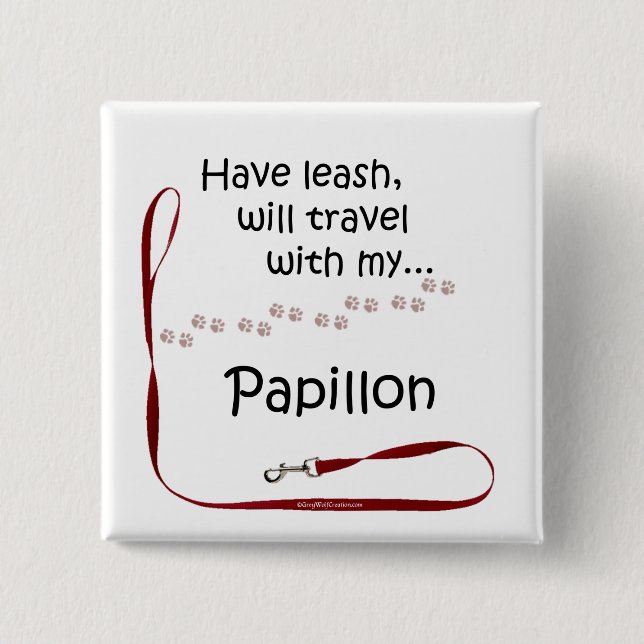 Papillon Travel Leash - Button (Front)