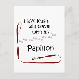 Papillon Travel Leash Postcard