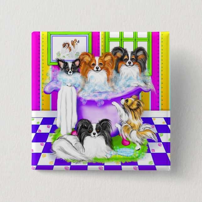 Papillon Tub Full 2 Inch Square Button (Front)
