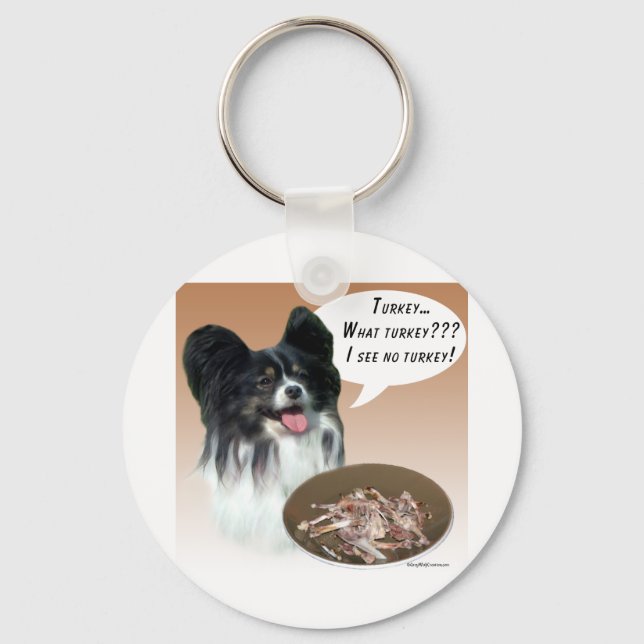 Papillon Turkey Keychain (Front)