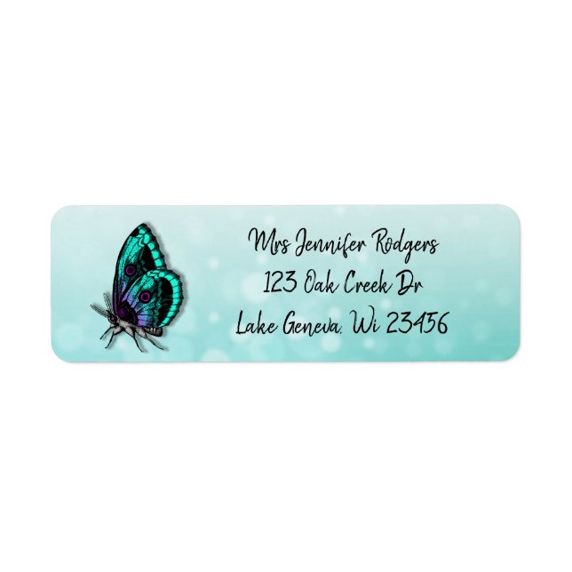 Papillon turquoise et bleu (Devant)