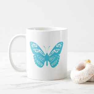 Papillon Turquoise Whimsical Mug personnalisé