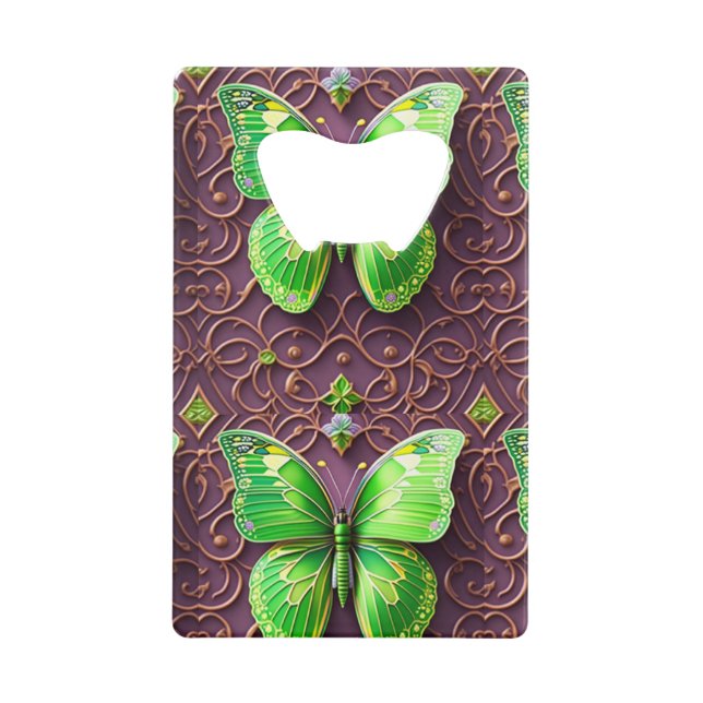 Papillon vert en optique 3D (Devant)