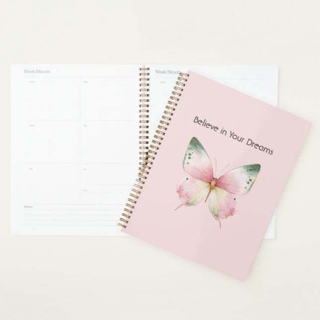 Papillon Vert Rose Blanc Menthe (Devant avec enveloppe)
