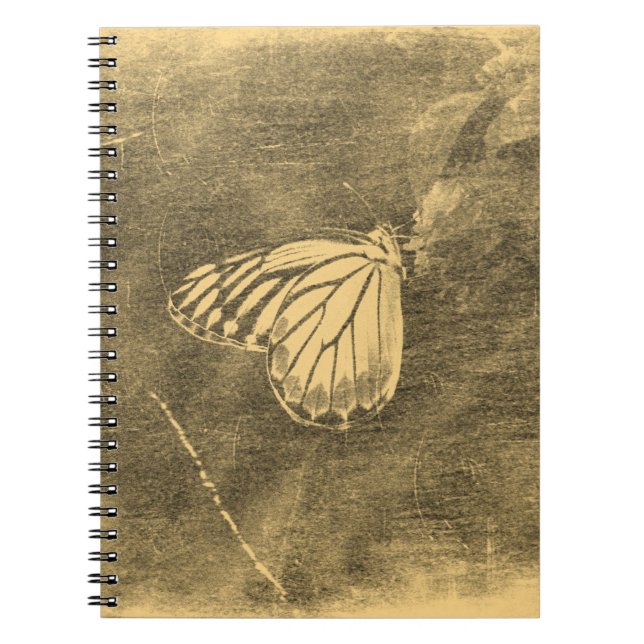 Papillon vintage sur le Carnet Flower #2 (Devant)