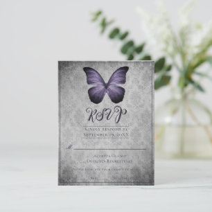 Papillon Vintage violet Mariage damassé RSVP