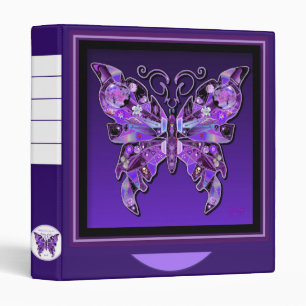 Papillon violet 31 3 Classeur à anneaux