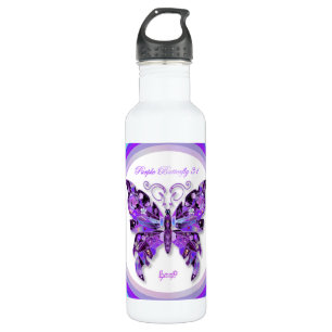 Papillon violet 31 Bouteille d'eau en acier inoxyd