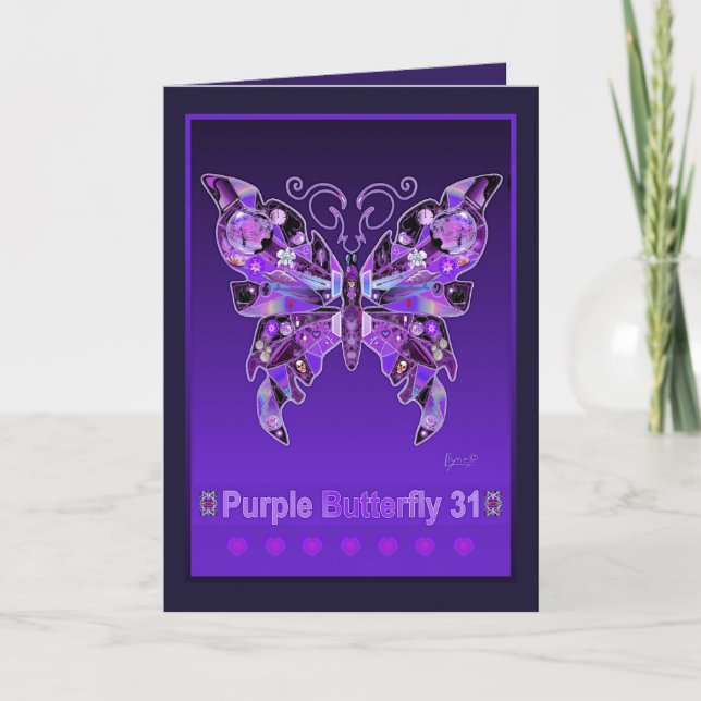 Papillon violet 31 carte d'anniversaire (Devant)