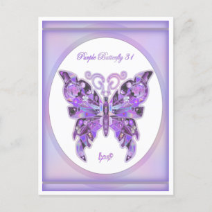 Papillon violet 31 carte postale