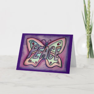 Papillon violet de paix Voeux d'Art ou Cartes de n