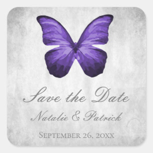 Papillon violet Enregistrer les stickers Date