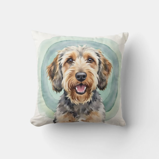 Papillon Watercolor Butterfly Pattern Art Throw Pillow (Front)