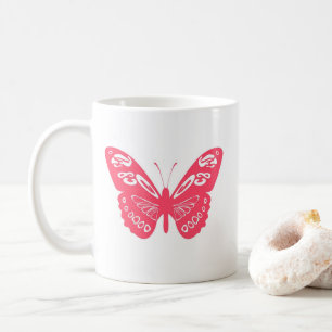 Papillon Whimsical Rose chaud Mug personnalisé