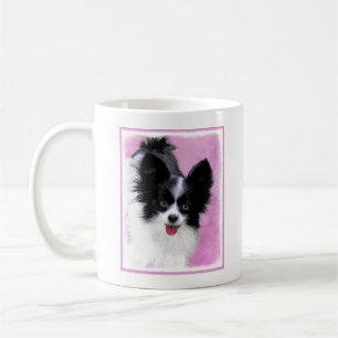 Papillon (White and Black) Painting - Dog Art Coffee Mug