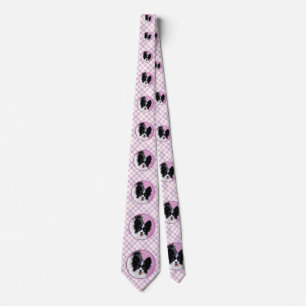 Papillon (White and Black) Painting - Dog Art Tie