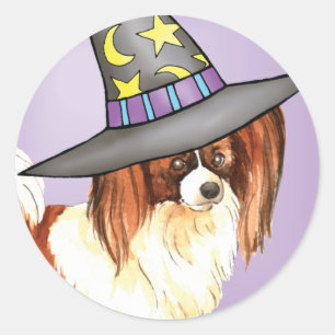 Papillon Witch Classic Round Sticker