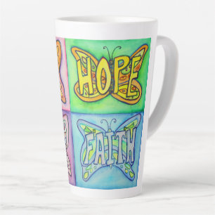 Papillon Word Art Coupe Latte Mug personnalisée